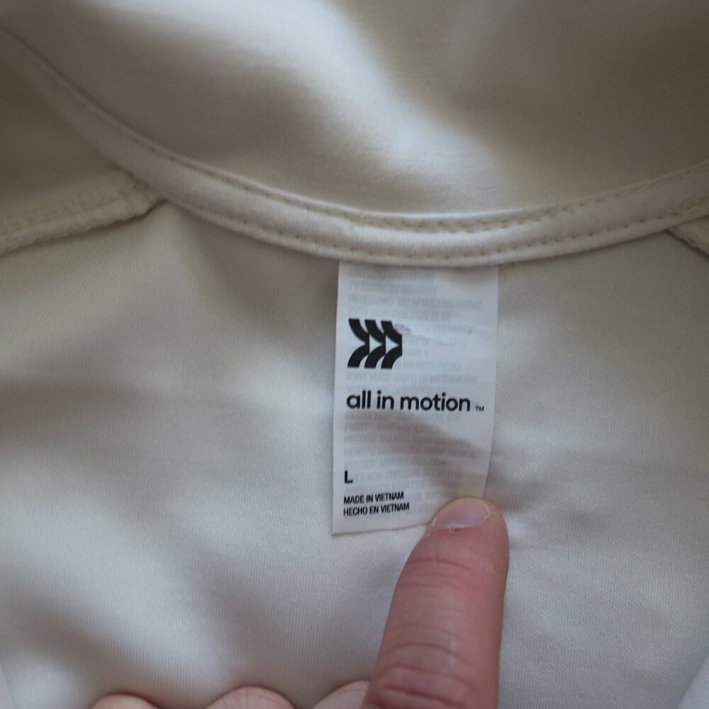 all in motion Cream Cropped Zip-Up Sweatshirt - Picture 2 of 3